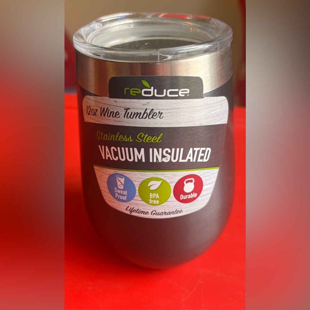 12 oz Stainless Steel Wine Tumbler (New with tags)